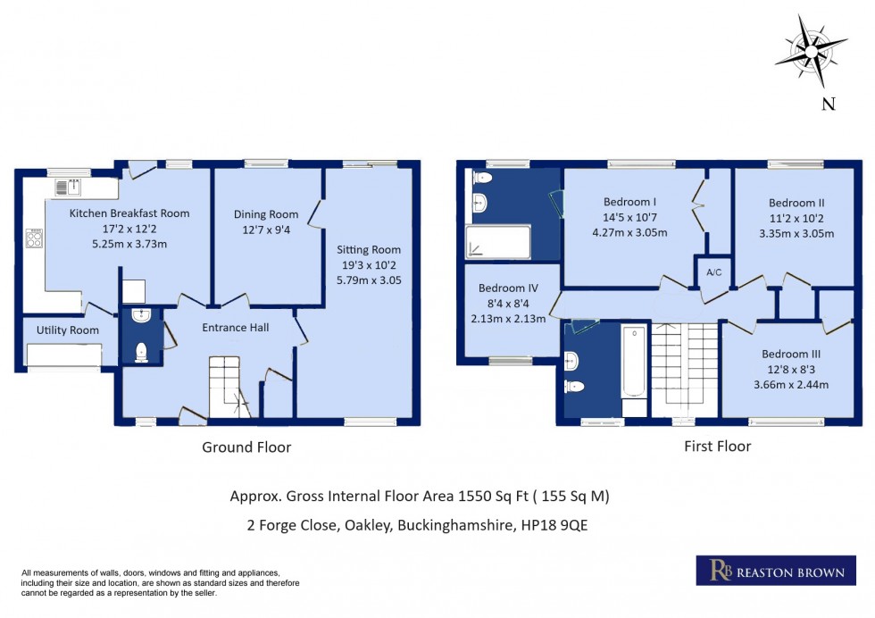 Floorplan for Oakley, Buckinghamshire